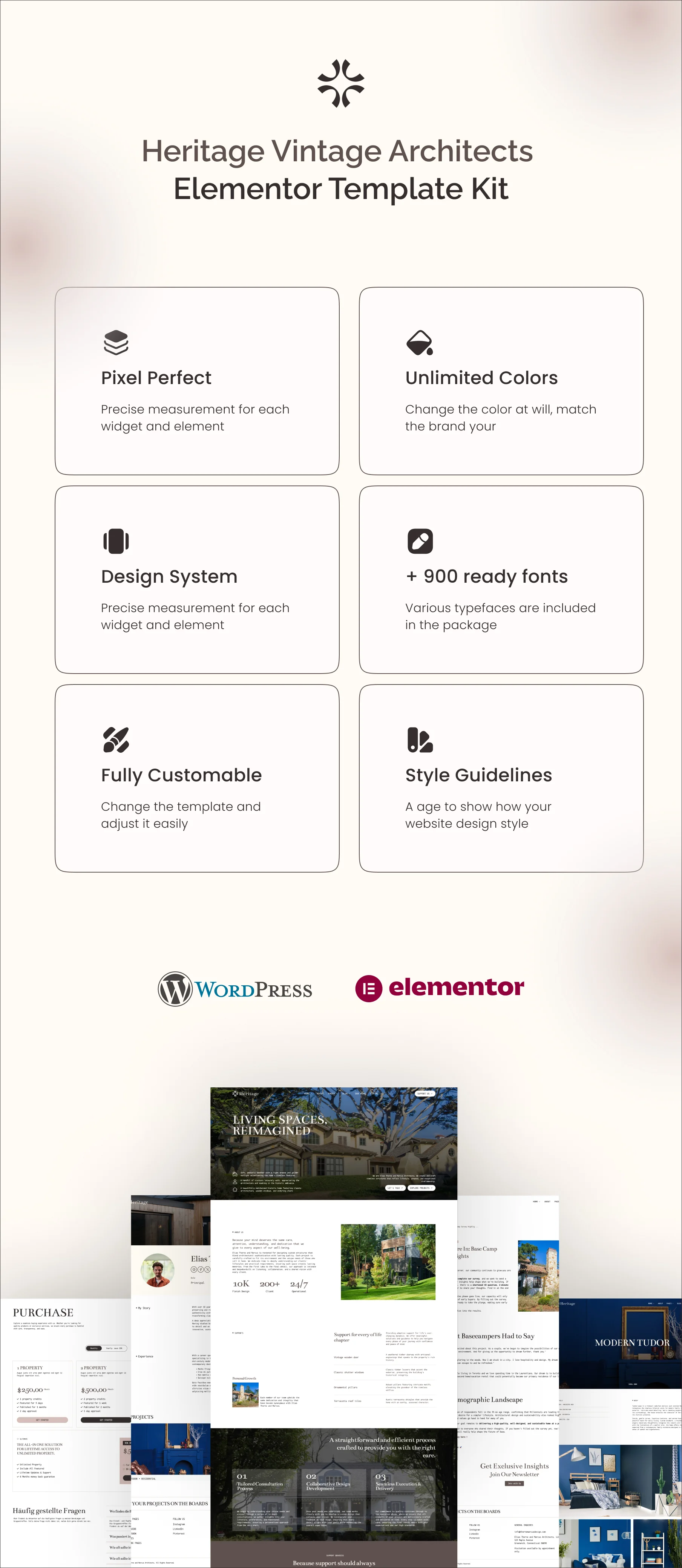 Heritage - Vintage Architects Elementor Pro Template Kit